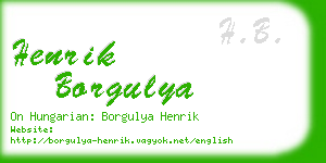 henrik borgulya business card